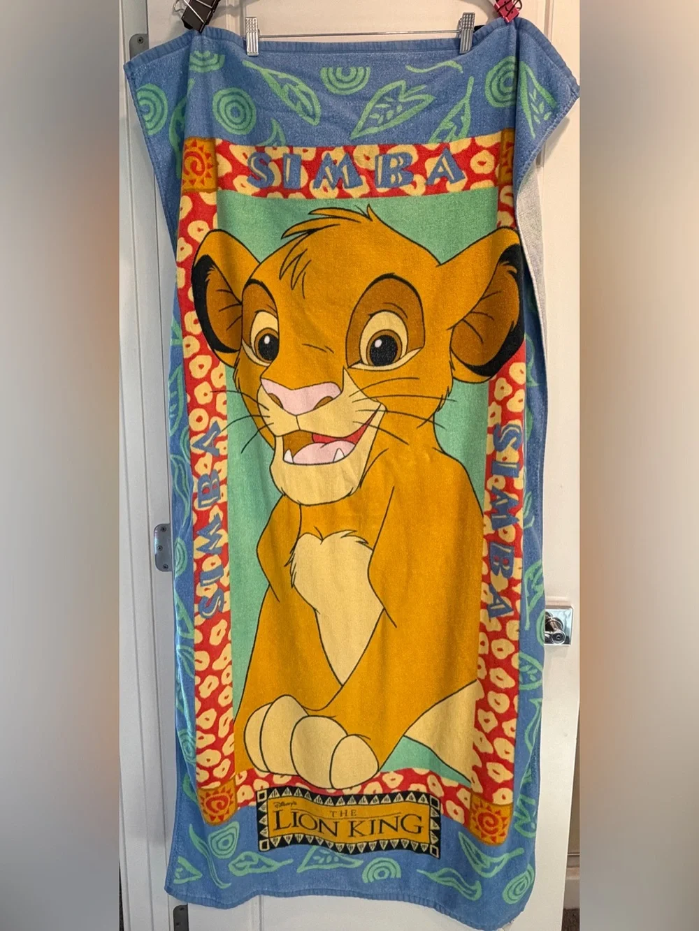 Disney Franco Vintage Lion King Simba Beach Bath Towel 90's Movie Nostalgia